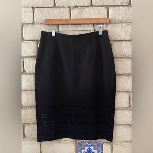 Amanda & Chelsea Black Midi Pencil Skirt Size 10